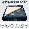 KawaGebo Kamp Outdoor Camping Blanket with Sherpa Lining, Extra Warm Thick Camp Blankets and Puffy Ultralight Soft Poncho DWR Camping Quilt for Cold Weather, Adventure, Sleeping, Backpacking 78"x 56" view 3