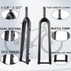 HWEVDHJ Carbon Mountain Bike Rigid Fork 26'' 27.5'' 29'' 1-1/8'' Straight/Tapered Tube Bikes Front Fork Thru Axle 15x100mm Bike Rigid Forks Dual Routing(Tapered Tube,Matte 27.5'') view 2
