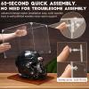 JupDec Football Helmet Display Case, Full Size Acrylic Baseball Motorcycle Helmet Showcase, UV Protection Souvenirs and Collectibles Box with Solid Wood Base & Riser, Ideal Gift for Sports Enthusiast view 2