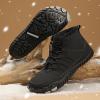 Men's and Women's Barefoot Hiking Boots | Zero Drop Winter Snow Boots with Wide Toe Box | Slip-On Waterproof Ankle Booties | Minimalist Five-Finger Sneakers for Outdoor Hiking and Walking Black 37 view 3