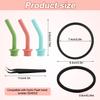 3pcs Gasket with Straws & Tweezers for Hydroflask, Water Bottle Seal Ring Replacement Gasket Replacement Parts Accessories for Hydro Flask Travel Tumbler Lid 32/40OZ view 2