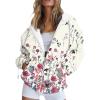 RODYETQQ Womens Sweatshirt Comfy Hoodies Winter Outfits Oversized Zip Up Jacket Oversized Zip Up Hoodie for Women Zip Up Hoodie for Women(3-White,Medium) view 1