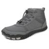 Men's and Women's Barefoot Hiking Boots | Zero Drop Winter Snow Boots with Wide Toe Box | Slip-On Waterproof Ankle Booties | Minimalist Five-Finger Sneakers for Outdoor Hiking and Walking Grey 46 view 1