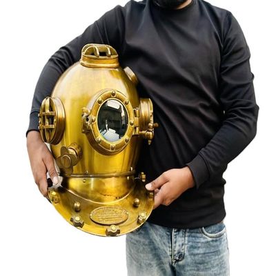 Commando Diving Helmet | Scuba Diving Helmet with Base | US Navy Mark V Diving Divers Helmet | 18" Deep Sea Nautical Diving Helmet