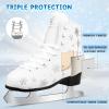 LEVYTEMP Women's/Girls Figure Ice Skates - Youth White Snow Figure Skating Shoes with Two Insoles - Comfortable, Safe Indoor Outdoor Rink Size US 8 view 3
