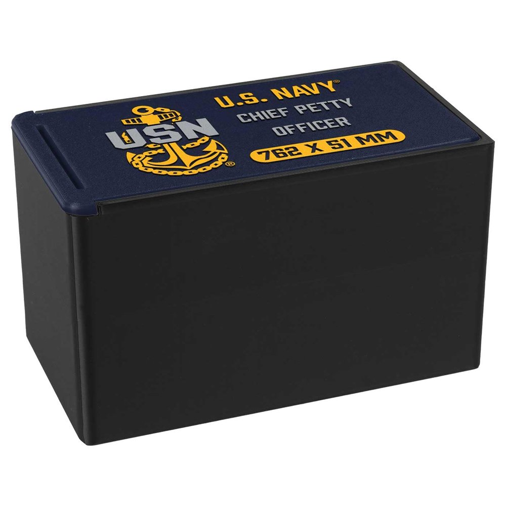 7.62 Design U.S. Navy Chief CPO Custom Ammo Storage Boxes - USA Made - Officially Licensed (7.62x51-50)