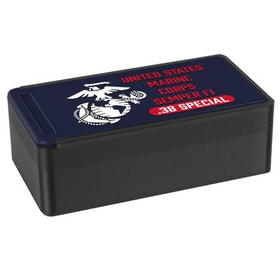 7.62 Design USMC Semper Fi Custom Ammo Storage Boxes - USA Made - Officially Licensed (.38 Special - 50)