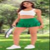 Yknktstc Women Pleated Tennis Skirt with Shorts High Waist Golf Skort Athletic Mini Skirt with Pockets XX-Large Dark Green view 4