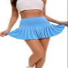Yknktstc Women Pleated Tennis Skirt with Shorts High Waist Golf Skort Athletic Mini Skirt with Pockets X-Large Blue view 2