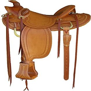 AD Saddlery Wade Tree A Fork Roping Ranch Work Leather Premium Western Horse Saddles for Horses Handmade Equestrian Trail Horse Saddle Tack Size: 10"-18" inches Seat WADE203 (17.5" inches Seat)