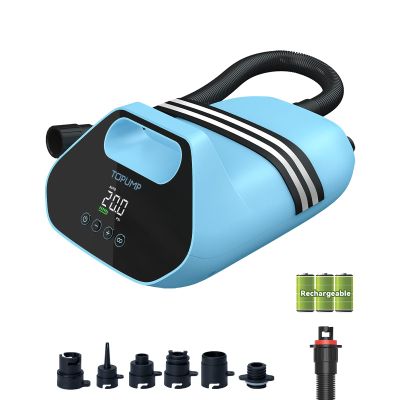 TOPUMP 20PSI Electric Paddle Board Pump TPS300 - High Pressure Rechargeable SUP Pump, Dual Stage Inflation & Deflation, Auto-Off, Suitable for Stand Up Paddle Boards, Boats, Kayaks and Tent