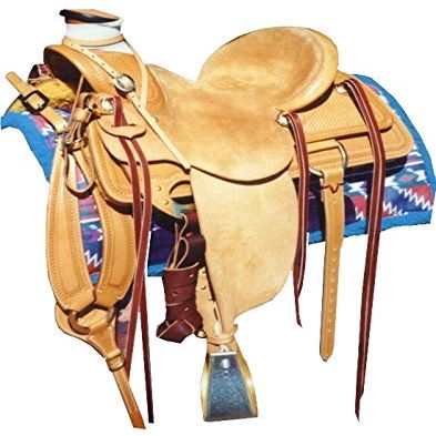 AD Saddlery Wade Tree A Fork Roping Ranch Work Leather Premium Western Horse Saddles for Horses Handmade Equestrian Trail Horse Saddle Tack Size: 10"-18" inches Seat WADE211 (17" inches Seat)