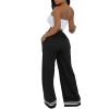 PUXOBYKU Women's Wide Leg Sweatpants High Waisted Baggy Flared Pants Casual Drawstring Joggers with Pockets (Black,S) view 2