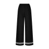 PUXOBYKU Women's Wide Leg Sweatpants High Waisted Baggy Flared Pants Casual Drawstring Joggers with Pockets (Black,S) view 4