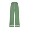 PUXOBYKU Women's Wide Leg Sweatpants High Waisted Baggy Flared Pants Casual Drawstring Joggers with Pockets (Green,M) view 3