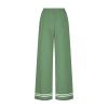 PUXOBYKU Women's Wide Leg Sweatpants High Waisted Baggy Flared Pants Casual Drawstring Joggers with Pockets (Green,M) view 4