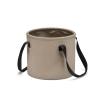 GDHomible Functional Foldable Bucket Ultra Thin Design 2cm Thickened 500D PVC Mesh Cloth Seamless Welding, Leak-Proof 10L and 20L Capacities for Camping Fishing (Khaki, 10L)