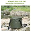 GDHomible Functional Foldable Bucket Ultra Thin Design 2cm Thickened 500D PVC Mesh Cloth Seamless Welding, Leak-Proof 10L and 20L Capacities for Camping Fishing (Khaki, 10L) view 3