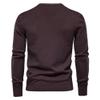 BoShiNuo Winter Thickness Pullover Men O-Neck Solid Color Long Sleeve Warm Slim Sweaters Men's Sweater Male Clothing White XXS view 3