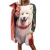 Christmas Samoyed Dog Womens Long Sleeve Shirts Crew Neck Casual Tshirts Fashion Lightweight Tops Outfits Clothes S view 1