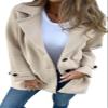 Udeniy Womens Casual Pea Coat Long Sleeve Mid-Long Overcoats Womens Trendy Hooded Outwear Open Front Wool Coat With Pockets