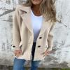 Udeniy Womens Casual Pea Coat Long Sleeve Mid-Long Overcoats Womens Trendy Hooded Outwear Open Front Wool Coat With Pockets view 2