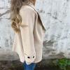 Udeniy Womens Casual Pea Coat Long Sleeve Mid-Long Overcoats Womens Trendy Hooded Outwear Open Front Wool Coat With Pockets view 3