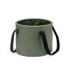 GDHomible Functional Foldable Bucket Ultra Thin Design 2cm Thickened 500D PVC Mesh Cloth Seamless Welding, Leak-Proof 10L and 20L Capacities for Camping Fishing (Green, 10L) view 1