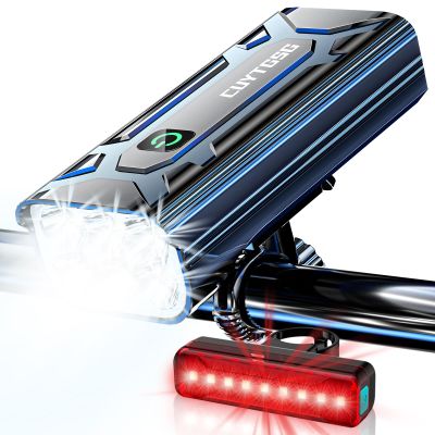 2026 New 6800Lumen Bike Light for Night Riding,Super Bright 6 LED Headlight,10 Mode Aluminum Rechargeable Bicycle Light Front and Rear,360Rotatable Brackt,Waterproof,Runtime 72 hr,Shockproof for Road