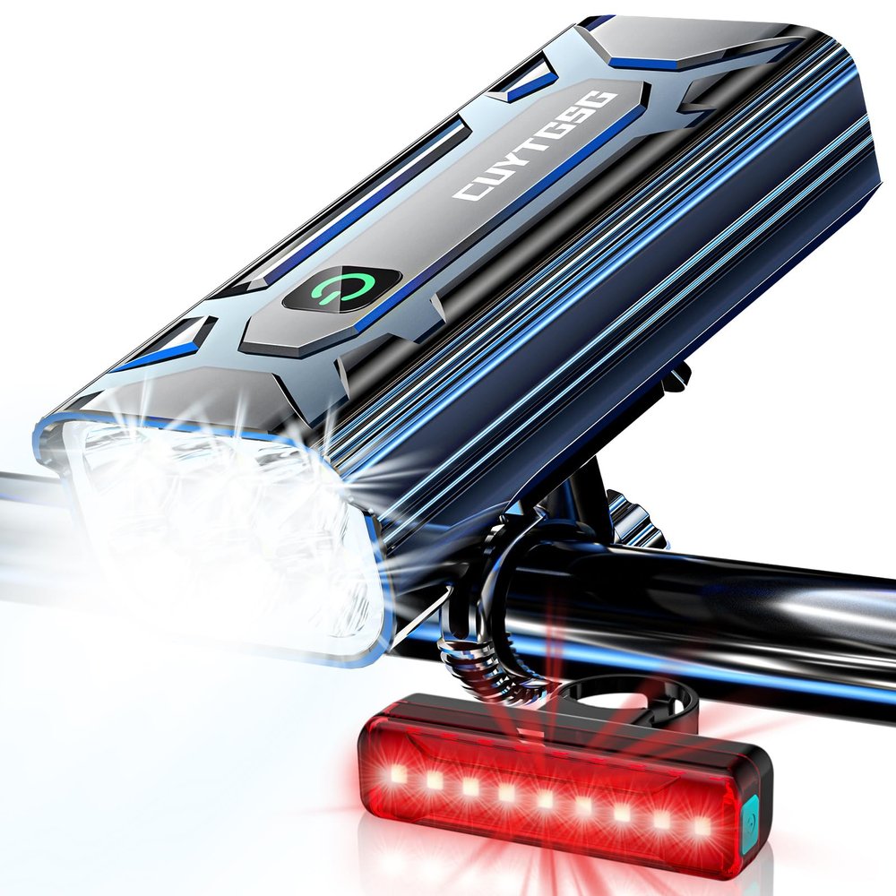 2026 New 6800Lumen Bike Light for Night Riding,Super Bright 6 LED Headlight,10 Mode Aluminum Rechargeable Bicycle Light Front and Rear,360Rotatable Brackt,Waterproof,Runtime 72 hr,Shockproof for Road