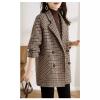 Udeniy Womens Casual Pea Coat Long Sleeve Mid-Long Overcoats Womens Trendy Hooded Outwear Open Front Wool Coat With Pockets view 2