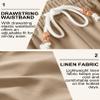 COOFANDY Linen Shorts for Men Casual Lightweight Elastic Waist Drawstring Summer Vacation Beach Shorts, Khaki, M view 4