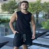 COOFANDY Men's Linen Shorts Drawstring Elastic Waist - Black, L view 3