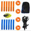 Flag Football Set with Carrying book Bag, 4 Orange Cones, 1 Football, 12 belts, 24 Flags (12 Blue, 12 Orange) view 1