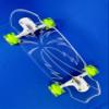 24'' Penny Ghost Board- Acrylic Penny Longboard with LED Wheels for a Smooth Ride- Travel-Size Clear Skateboard Offers Easy Control & Style- Cruise Freely with Skateboard for All Ages- Palmtree view 2