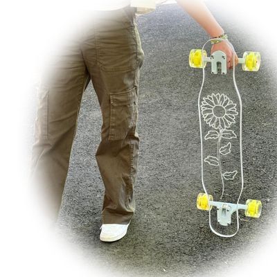 GHOST BOARDS Clear Longboard- Sunflower 33" Skinny Cruiser with LED Glow Wheels & Non-Slip Deck for Smooth Rides- Sleek Ghost Longboard Offers Control & Balance- Cruise Freely on Pro boards for Adults