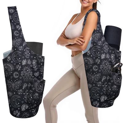 saniwu Yaga Mat Workout Gym Bag with Multi Pockets Keychain and Wide Strap Durable for Storaging Pilates Mats Blocks
