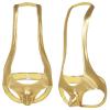 Mens Shiny Leather Bodysuit Cutout Back High Cut Thong One-Piece Leotard Jumpsuit Gold view 2