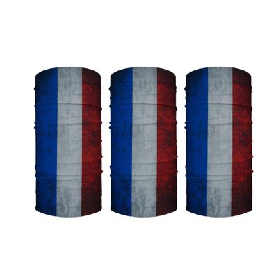 3 French Flag Bandanas, Retro Multifunctional Neck Gaiter Balaclava Face Mask, Breathable Sunscreen Soft Moisture Wicking Quick Drying Suitable for Outdoor Riding Hiking Fishing Camping