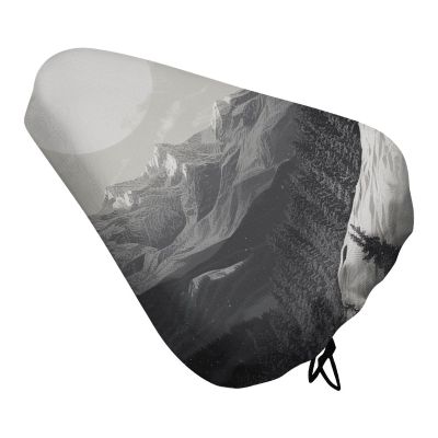 NQHJT Bike Seat Cover for Men Women Snow Mountain Lone Wolf Waterproof Bike Saddle Cover Bicycle Seat Rain Cover with Drawstring Bike Cushion Seat Protector for Rainproof Dustproof