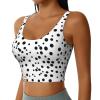 MYGANN Black And White Polka Dot Women'S Lightweight Crew Neck Summer Sports Tank Top For Yoga Pilates Dance Runningxx-Large view 2