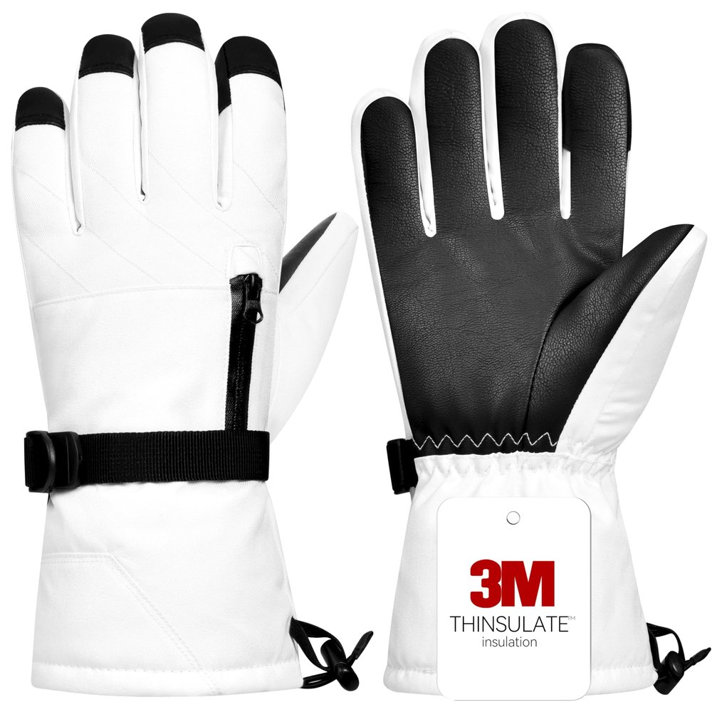 Odtmger Snow Gloves,Touchscreen Ski Mittens,Warm Cold Weather Ski Gloves for Parent Boys Girls