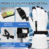 Odtmger Snow Gloves,Touchscreen Ski Mittens,Warm Cold Weather Ski Gloves for Parent Boys Girls view 4