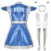 ACSUSS Women's Halloween Costume Stage Performance Space Fighter Glossy Alien Dress-up Outfits Blue Medium view 4