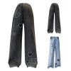 2 Baggy Jeans for Kids Girls Heart Patch Wide Leg Denim Pants 90s Aesthetic Streetwear Vintage (Black, 6-7 Years) view 4