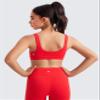 CRZ YOGA Girls Butterluxe U Back Sports Bra - Yoga Athletic Casual Tops Scoop Neck Padded Crop Kids Teen Deep Red Small view 2