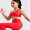 CRZ YOGA Girls Butterluxe U Back Sports Bra - Yoga Athletic Casual Tops Scoop Neck Padded Crop Kids Teen Deep Red Small view 4