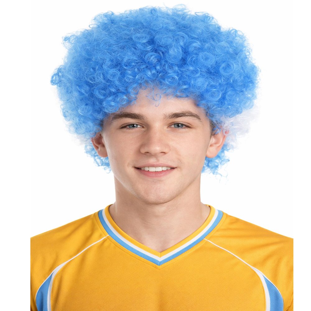 BC GOODS BY Adult Unisex Honduras Jumbo Sport Fun Wigs | Afro Patriotic Wig with Breathable Capless Cap for Men and Women| Synthetic Fiber Wig Perfect for Sport's and Halloween Cosplay