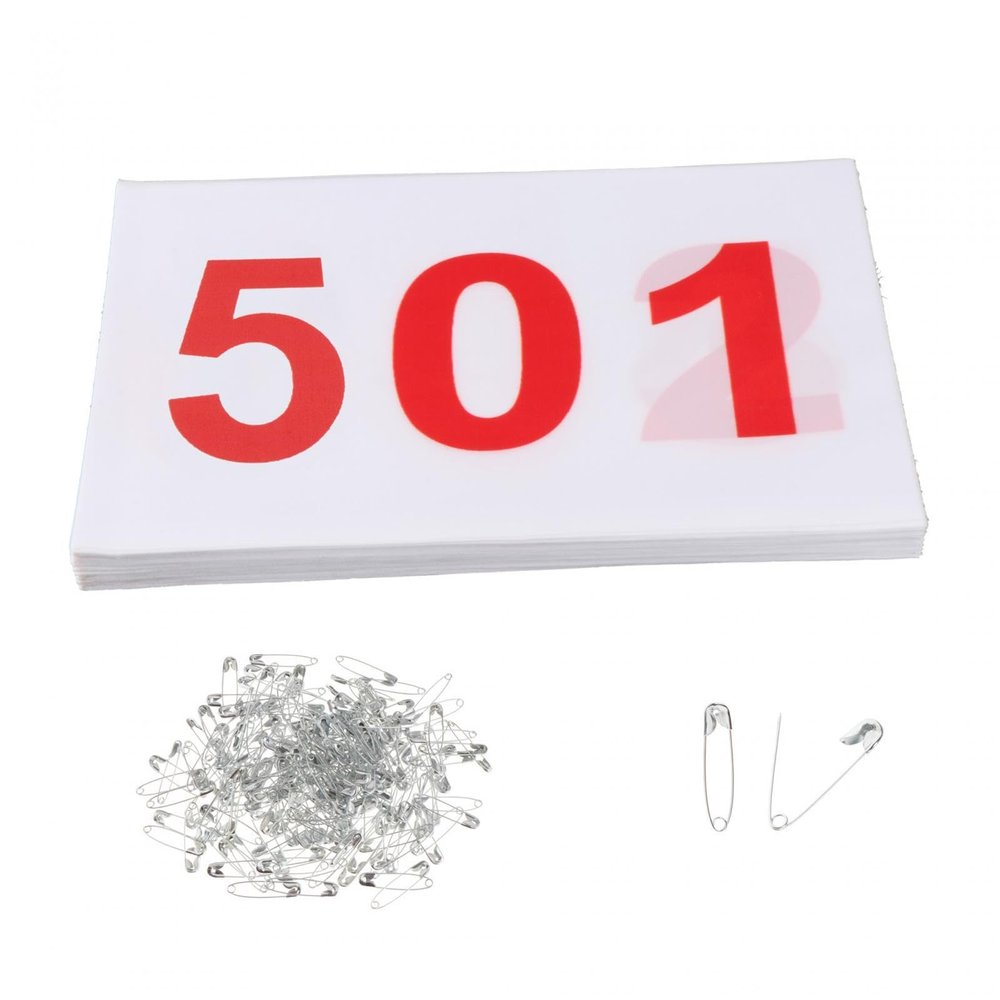 Aymzbd 100x Running Bibs Athlete Numbers Reusable Numbered Race Bibs Race Bibs Sports Bibs for Sports Event Athletics Cycling, 501 to 600