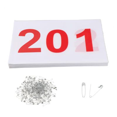 Aymzbd 100x Running Bibs Athlete Numbers Reusable Numbered Race Bibs Race Bibs Sports Bibs for Sports Event Athletics Cycling, 201 to 300